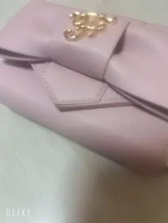 リボン付きピンク三つ折り財布のサムネイル