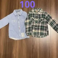 100センチ　BRANSHES 上着・ネルシャツ　男の子　デニム系とふわふわ生地