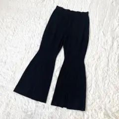 UNIQLOユニクロ 3Dリブフロントスリットパンツ XXL 黒