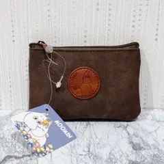 ムーミン スエード調 小銭入れ キーケース ポーチ ブラウン 新品