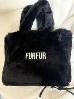 FURFUR ツイードロゴトートバッグ ブラック - メルカリ