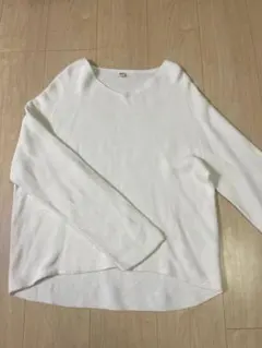3DコットンリラックスVネックセーター　UNIQLO