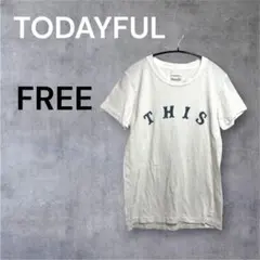 TODAYFUL FREE 白 ネイビーロゴ 半袖 Tシャツ カジュアル 人気のサムネイル