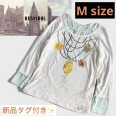新品 RESPIGHI 花柄レイヤード長袖Tシャツ ２枚セット プルオーバー Ｍ