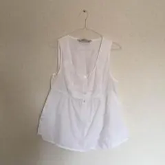 ZARABASICザラコットンシャツ白ホワイトSM