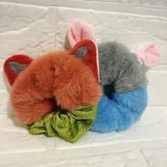 ジュディ＆ニック　ふわふわシュシュ２個セット ズートピア風