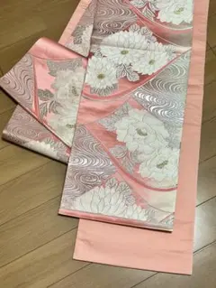 【本日限定セール】美品 花柄 袋帯 ピンク系