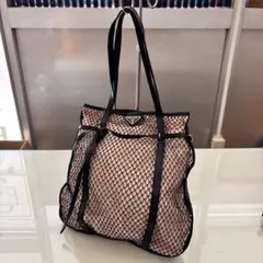 PRADA プラダ トートバッグ ナイロン×レザー メッシュトート