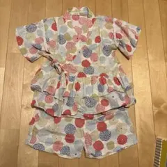 甚平 女の子 120 BREEZE 上下セット フリル 夏祭り 花火