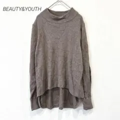 ビューティアンドユース ニット リブ カシミア コットン 長袖 秋 カジュアル