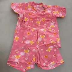 ピンク 蝶柄 甚平 95cm