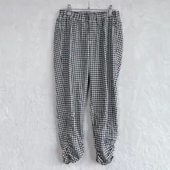 コンフォートベーシック | アンクルパンツ【L】シャーリング ギンガムチェック