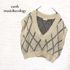 アースミュージック＆エコロジー/ニットベスト/Ｆ/Vネック/アイボリー/ゆったり