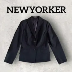 NEWYORKER テーラードジャケット ストライプ スーツ (9AR)ブラック