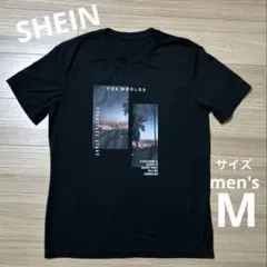 SHEIN プリントTシャツ M(ブラック)