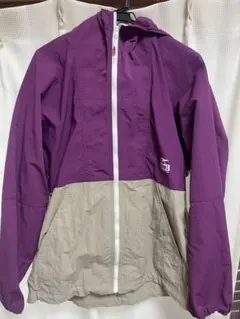 【CHUMS】ナイロンジャケット パープル×ベージュ フード付き 配色切替