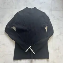 DISCOAT ブラック リブ編みニット M
