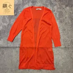 vintage 00s bou jeloud ロングカーディガン オレンジピンク