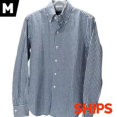 SHIPS 【日本製】シップス ギンガムチェック 長袖シャツ メンズ M 美品
