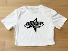 ロゴ入り ショート丈 Tシャツ クロップド 白