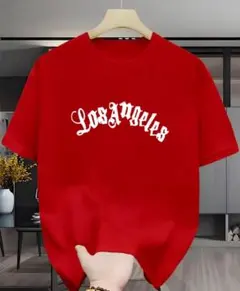4XLサイズ／ロゴプリント Tシャツ レッド