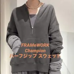 【フレームワーク】チャンピオン 別注ハーフジップ リバースウィーブ スウェット