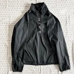 NIKE 90s ハーフジップ プルオーバー ナイロンジャケット S 黒