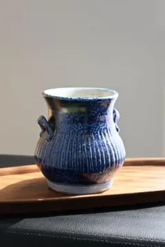 ブルー　フラワーベース　インテリア