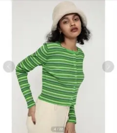 RANDOM BORDER CROPPED ボーダークロップド丈カーディガン