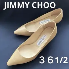 JIMMY CHOO 36.5 ベージュ ポインテッドトゥ ハイヒール