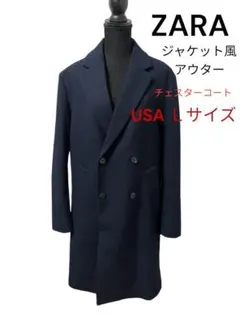 ZARA ジャケット風アウター USA Lサイズ ネイビー
