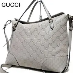 グッチ　2WAYハンドバッグ GGシマ レザー インターロッキング 353120