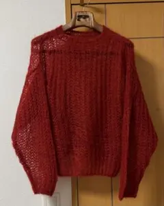 バトナー ニット モヘヤ ウールアルパカ ハイネック アゼ編み ゆったり F バトナー ニット モヘヤ ウールアルパカ ハイネック アゼ編み