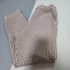 スラップスリップ　裏起毛　チェック柄ロングパンツ