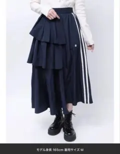 jouetie アシメラインフリルフレアスカート ネイビー
