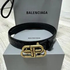 希少]BALENCIAGA ロゴバックル クロコダイルベルト 95cm - メルカリ