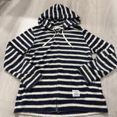 GELATO PIQUE フード付きルームウェア ネイビー/ホワイトストライプ