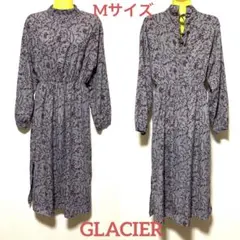 グラシア GLACIER うしろリボン花柄ロングワンピース M