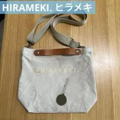 ヒラメキ　ショルダーバッグ　帆布　持ち手牛革　　汚れあり