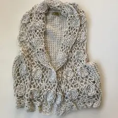 Khaki Koji 花モチーフ 値下げ ニットベスト 美品 クリーム ベージュ