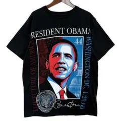 海外古着 アメリカ大統領 バラクオバマ Tシャツ ブラック L