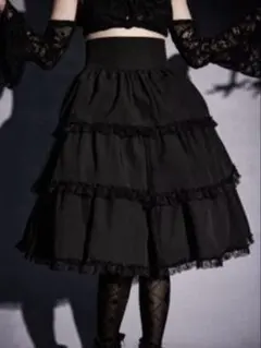 ROMWE Goth コントラストレース フリルトリム スカート