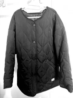 JaVaジャバコラボ　ノーカラーオーバーサイズ キルティング コート