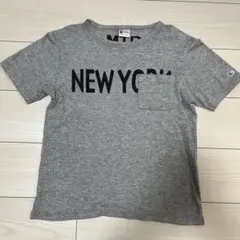 Champion NEW YORK ポケットTシャツ グレー S ランタグ