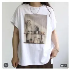 lupilien フレンチテイスト猫プリントTシャツ　新品タグ付き