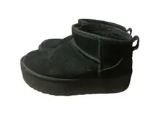 UGG アグ ブラック ブーツ 厚底 ショート 26cm