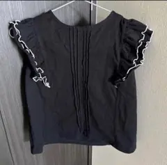 グローバルワーク トップス ノースリーブ 130 黒 フリル付き袖