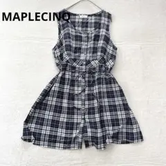 x15 【MAPLECINQ】ノースリーブワンピース チュニック チェック L