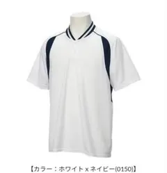 【新品未使用】アシックス ベースボールシャツ ホワイトｘネイビー　 サイズLのサムネイル