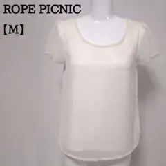 ROPE PICNIC 袖シフォン シアーブラウス バックボタン 裏地 4のサムネイル